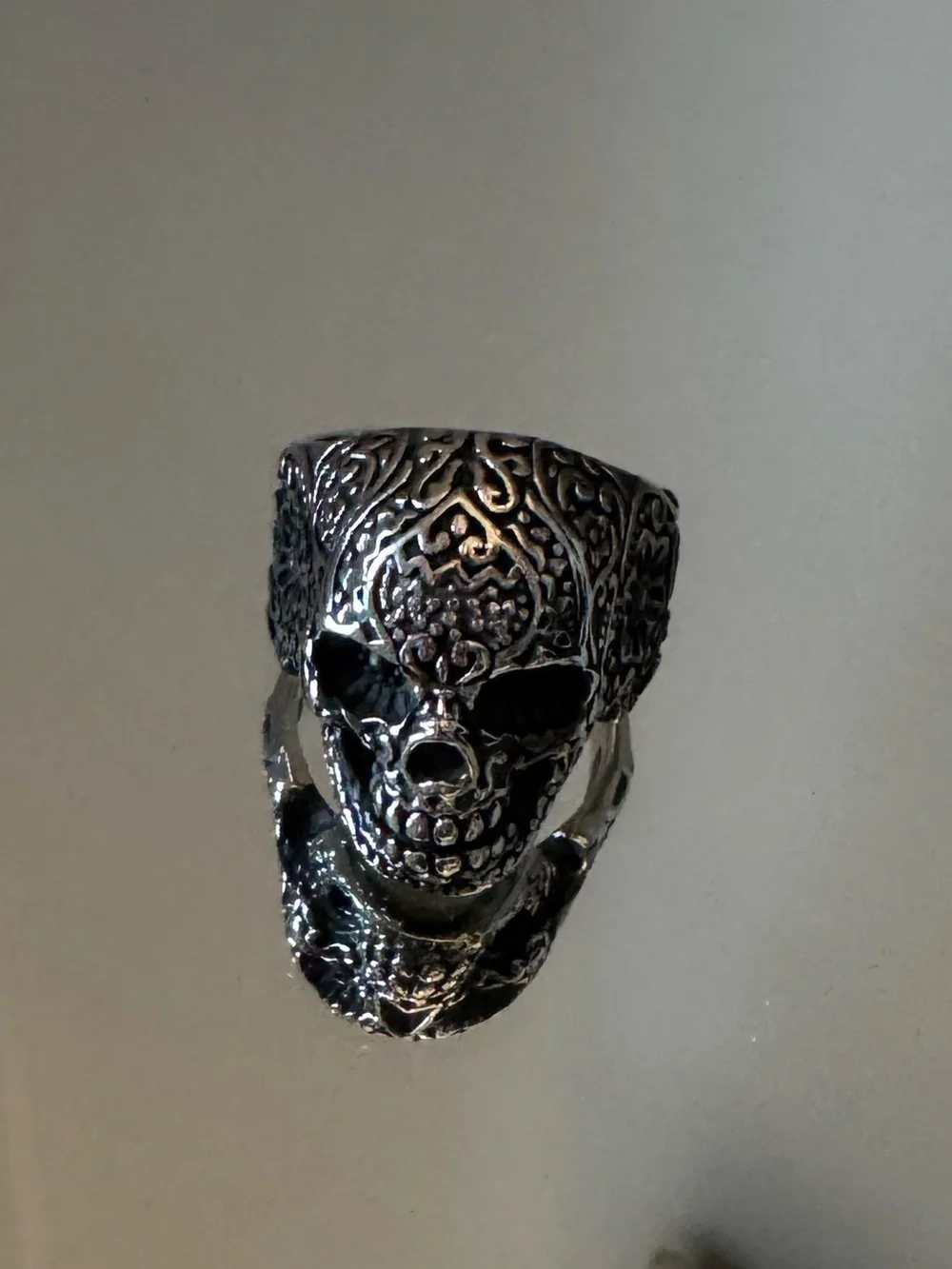 Sugar Skull Ring 316L Stainless Steel Gothic Biker Ring size 12